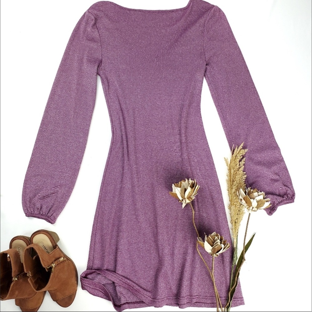 NEW Michael Stars Lavender Sparkly Tunic Dress 0S - Picture 2 of 8